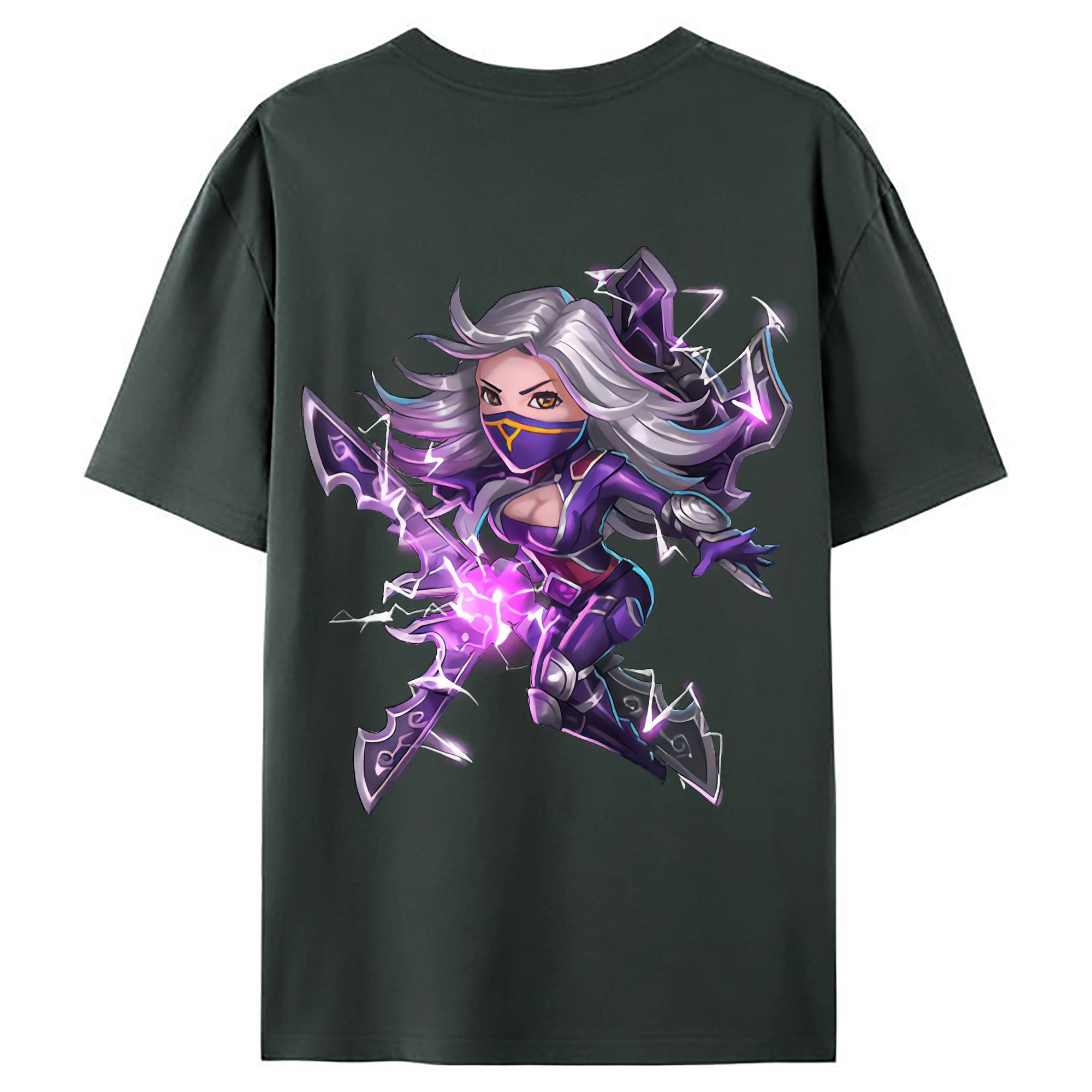 （画像用） リーグ・オブ・レジェンド League of Legends LOL 綿100％ メンズ半袖Tシャツ（バックプリント） 通気性